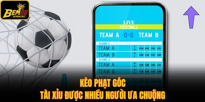 Kèo phạt góc tài xỉu được nhiều người ưa chuộng